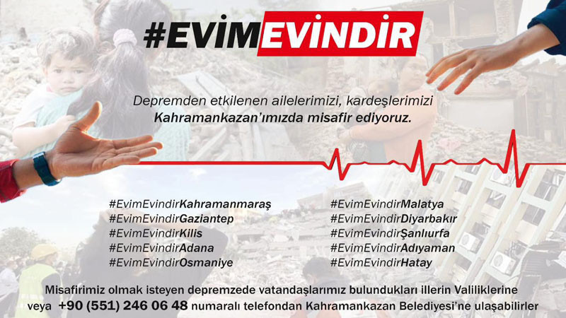 Kahramankazan Kapılarını Depremzedelere Açtı