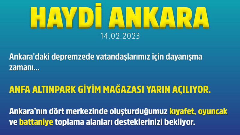 Depremzedeler İçin ANFA Altınpark 