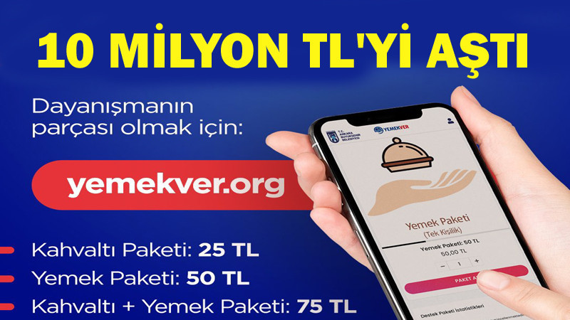 Ankara'da 'Yemek Ver' Kampanyası 10 Milyon TL'yi Geçti