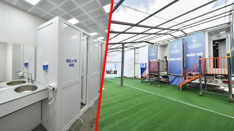 ABB'den Deprem Bölgesine Sabit Duş Alanları