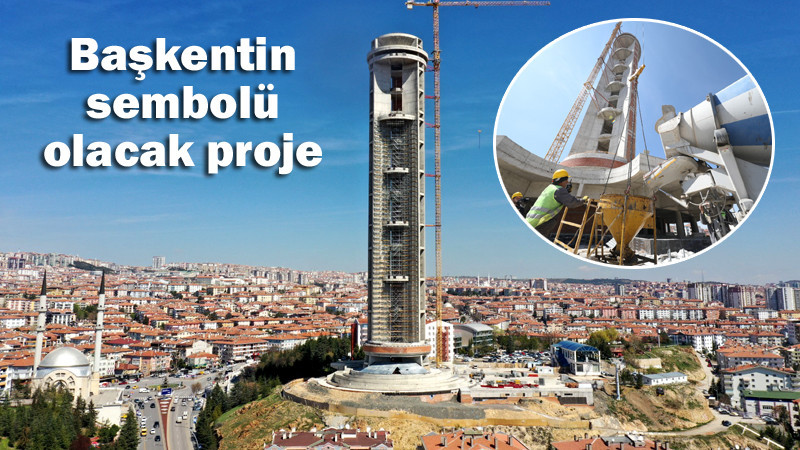 Keçiören Cumhuriyet Kulesi'nde Çalışmalar Sürüyor