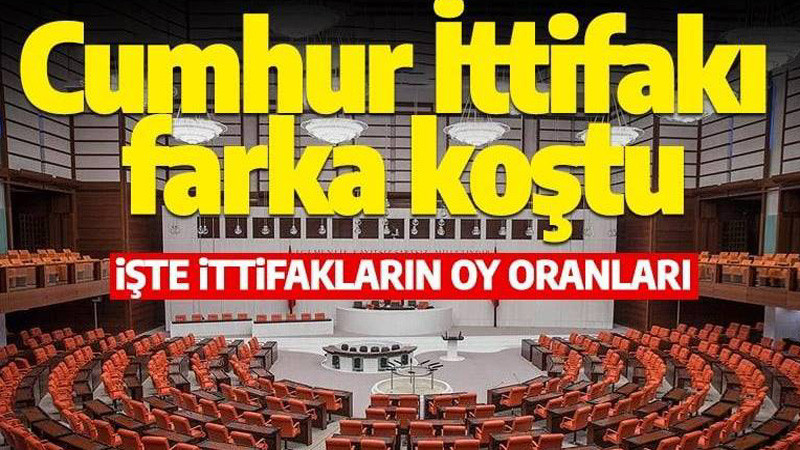 Cumhur İttifakı Milletvekilliği'nde Farka Koştu