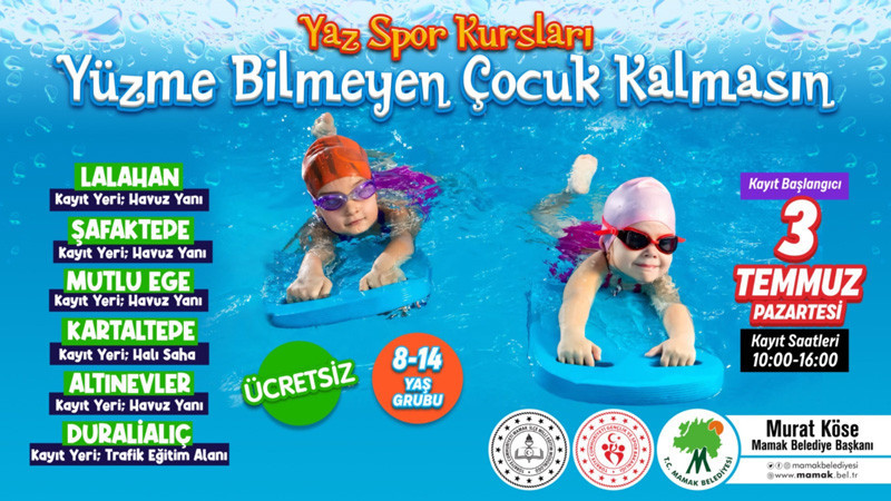 Mamak'ta Yüzme Kursu Kayıtları Başlıyor