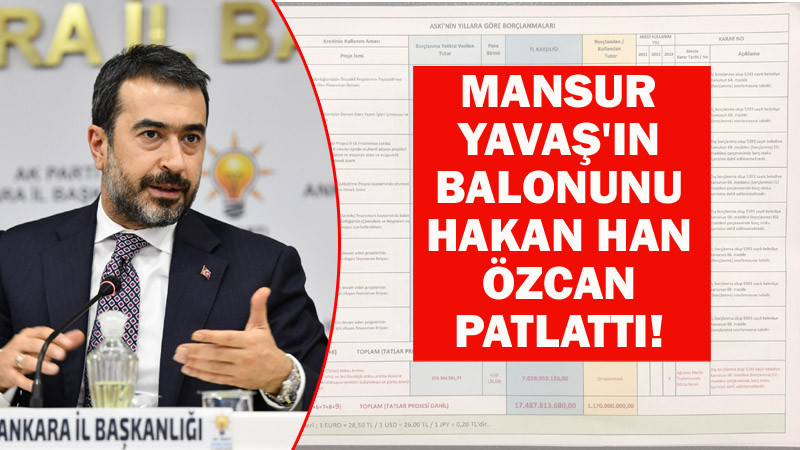 Mansur Yavaş'ın 'Tatlar' Balonunu Özcan Patlattı