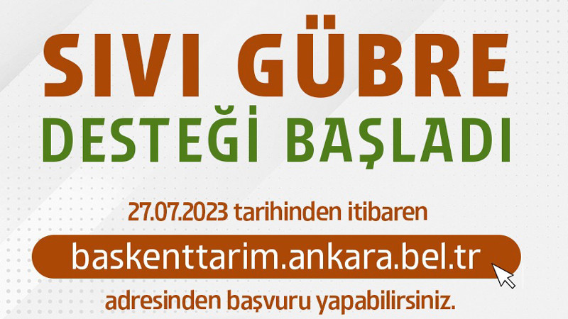 Başkent Çiftçisine Sıvı Gübre Desteği de Başladı