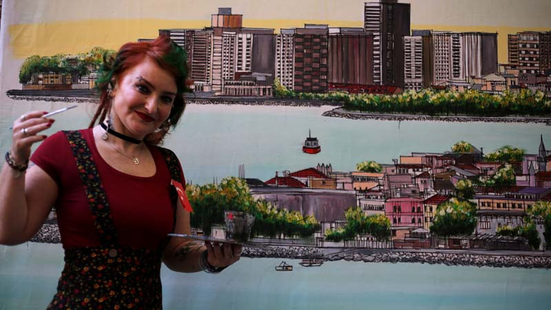 100. Yılda 100 Günde Dev İstanbul Tablosu Yaptı