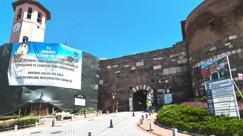 Ankara Kalesi Hisar Kapısı'nda Onarım Çalışmaları Başladı