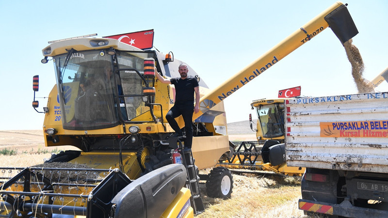 Ankara Pursaklar'da Hasat Zamanı Başladı