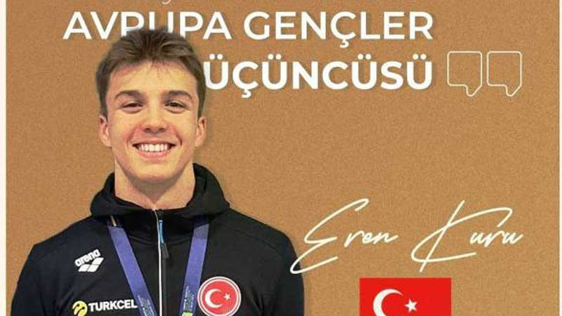 Ankaralı Milli Yüzücü Eren Kuru Avrupa Üçüncüsü Oldu
