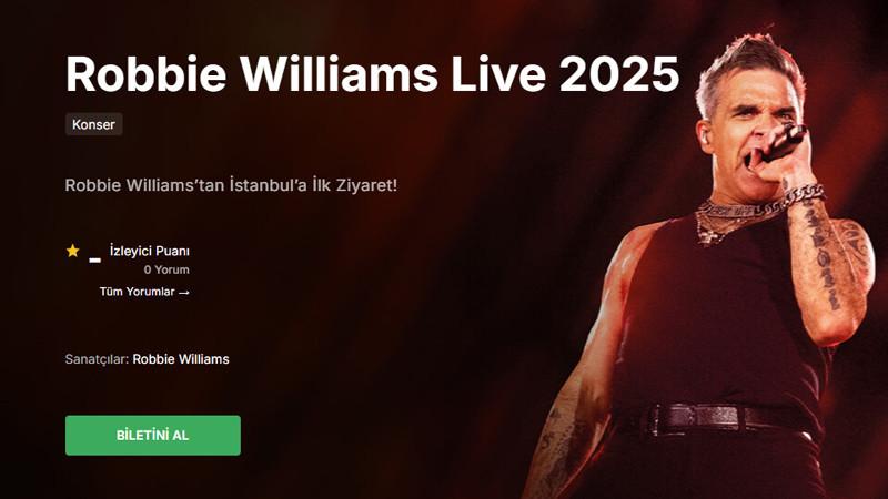 Robbie Williams Bilet: İstanbul’da Müzik Tutkunlarını Büyüleyecek Bir Gece