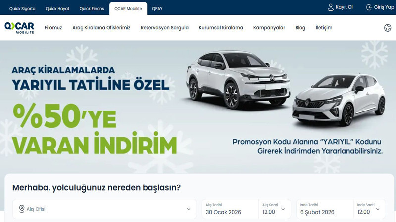  İstanbul Araç Kiralama - qcar.com.tr