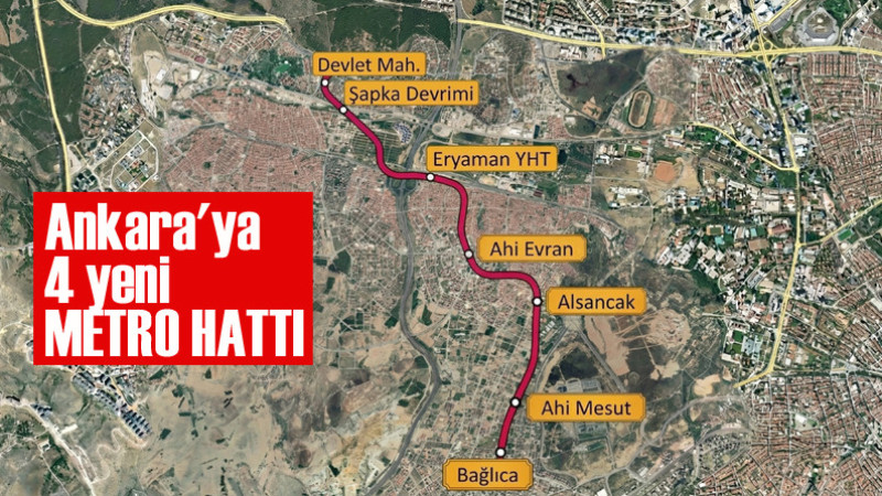 Başkent Ankara'ya 4 Yeni Metro Hattı